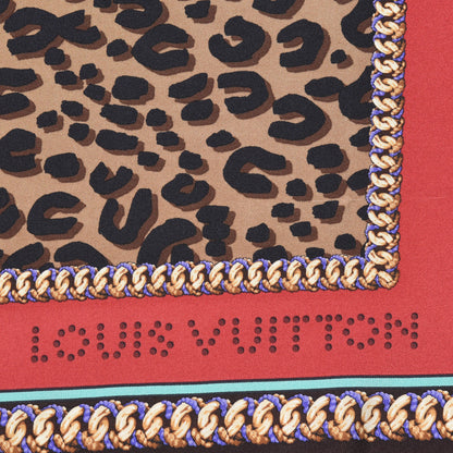 Louis Vuitton Silk Leopard Square Scarf 3 of 5