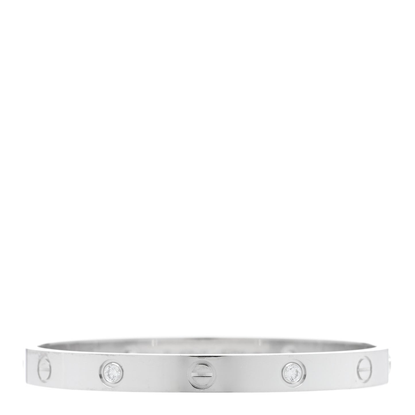 18K White Gold 4 Diamond Love Bracelet 17