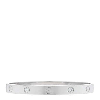 Cartier 18K White Gold 4 Diamond Love Bracelet 17 1 of 4