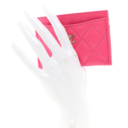 Chanel Caviar Quilted Card Holder Pink 2 of 8
