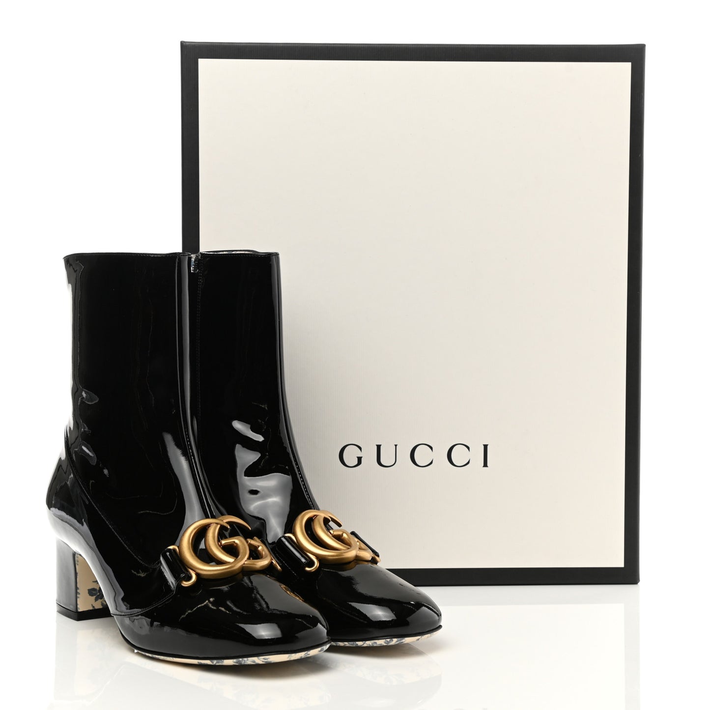 Vernice GG Victoire 55mm Ankle Boots 38 Black