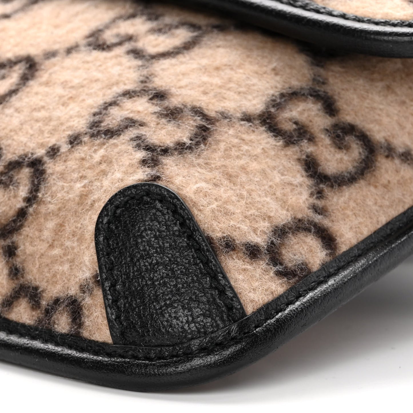 Covered Wool GG Monogram Slim Belt Bag Beige