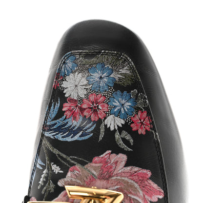 Louis Vuitton Calfskin Flowers Upper Case Flat Loafer 41 Black Multicolor 10 of 11