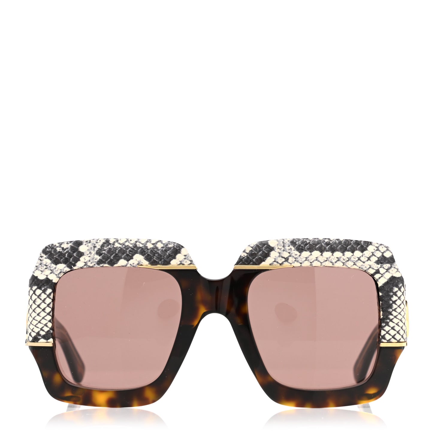 Snakeskin Acetate Square Sunglasses GG0484S Havana