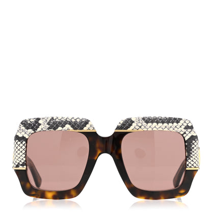 Gucci Snakeskin Acetate Square Sunglasses GG0484S Havana 2 of 7