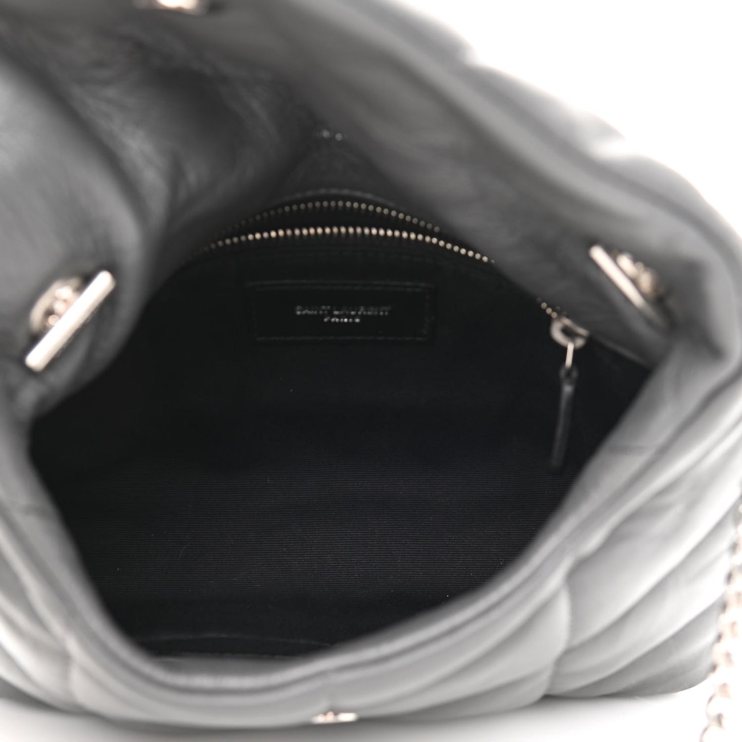 Lambskin Quilted Toy Loulou Puffer Monogram Chain Satchel Storm