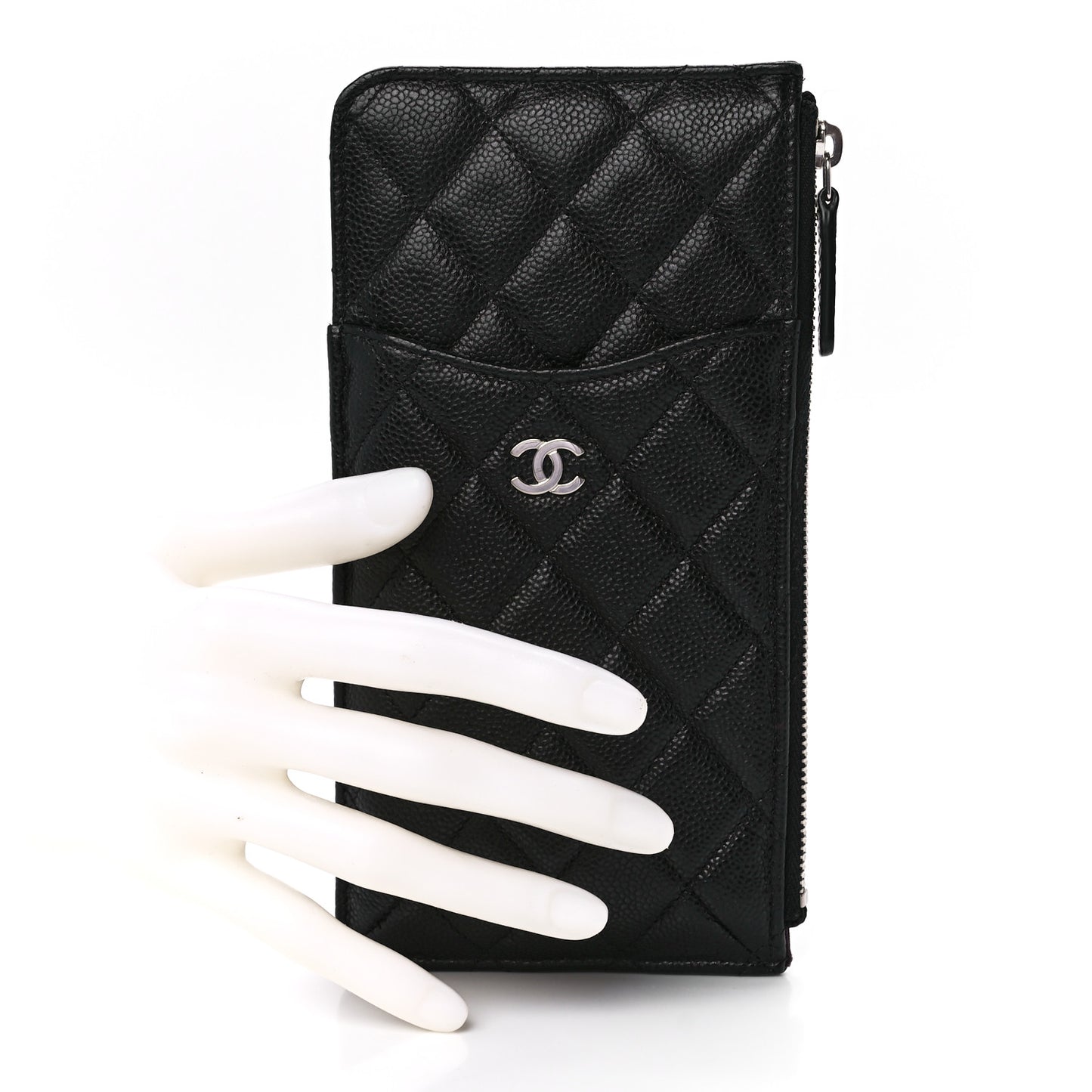 Caviar Quilted Classic iPhone Pouch Black