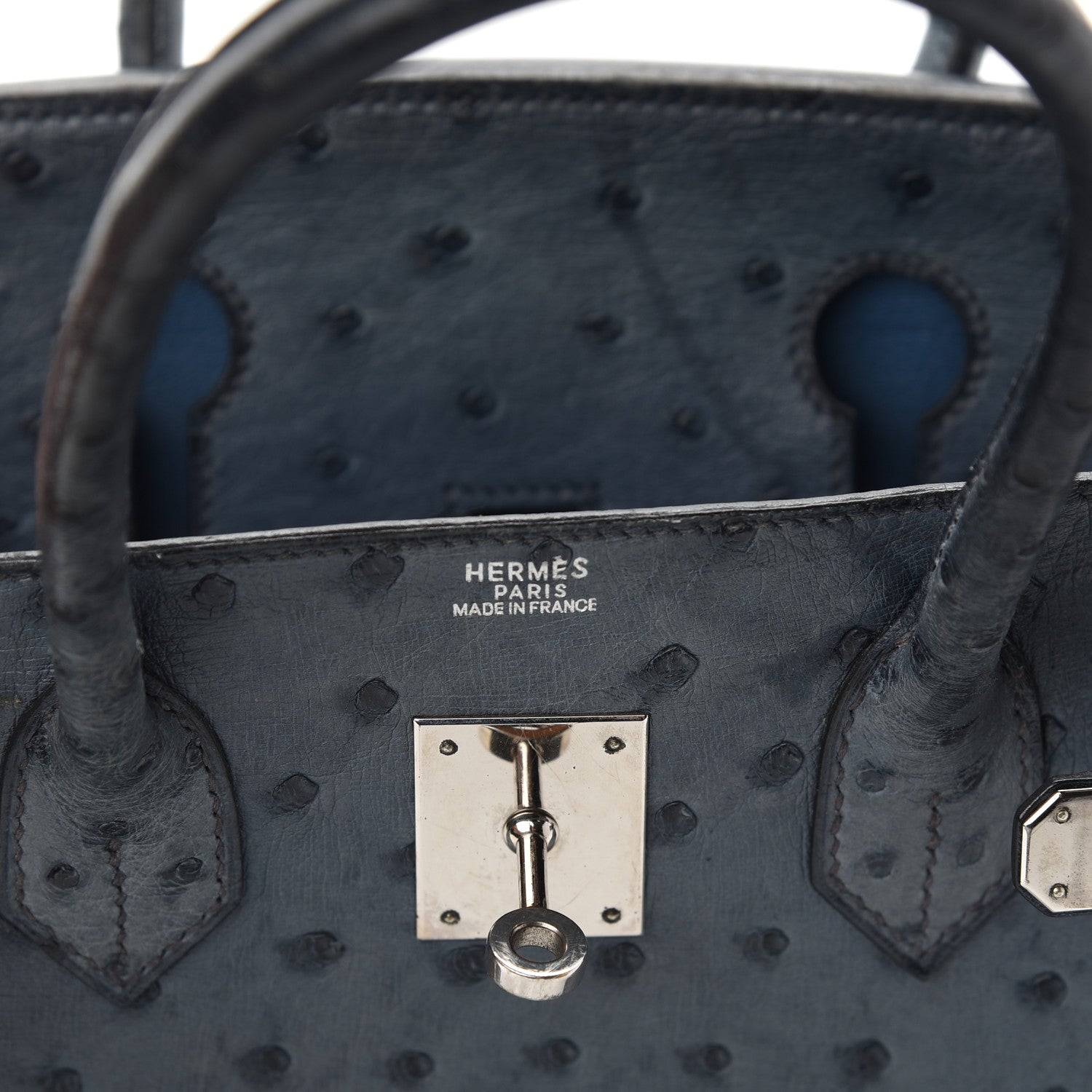 Hermes Ostrich Birkin 30 Bleu Roi 6 of 25