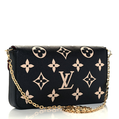 Louis Vuitton Empreinte Monogram Giant Felicie Pochette Black Beige 3 of 9