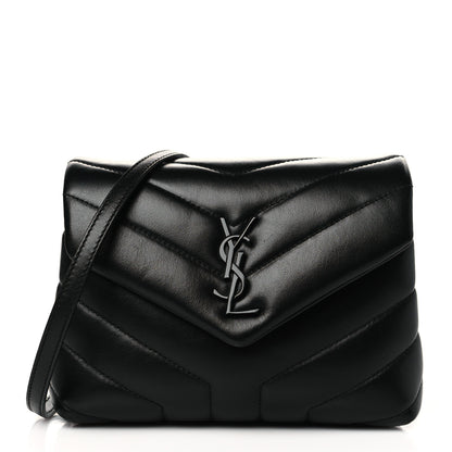 Saint Laurent Calfskin Y Quilted Monogram Toy Loulou Crossbody Bag Black 1 of 11