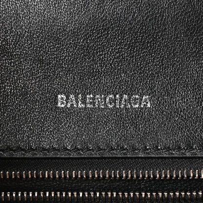 Balenciaga Matte Calfskin Snake Embossed Tonal B Small Hourglass Top Handle Bag Black 11 of 19