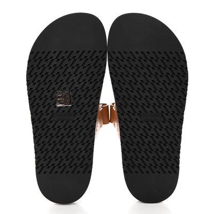 Hermes Calfskin Embroidered Womens Chypre Sandals 38 Natural 5 of 16