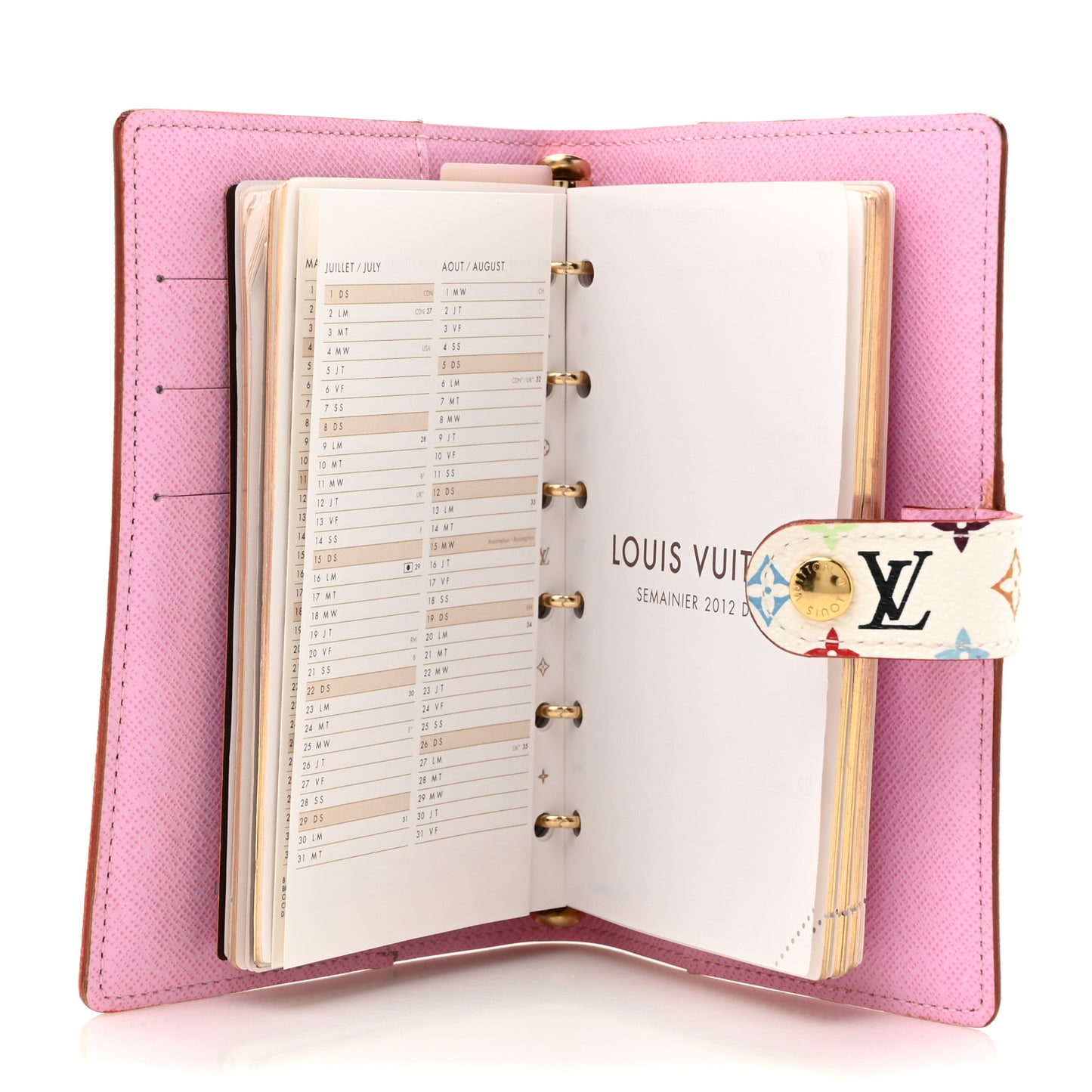 Monogram Multicolor Small Ring Agenda Cover White Litchi