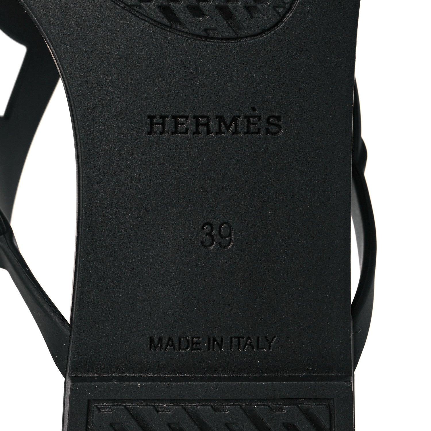 Hermes Rubber Womens Egerie Sandals 39 Black 6 of 8