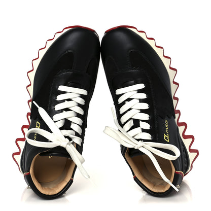 Christian Louboutin Calfskin Suede Patent Womens Loubishark Sneakers 39 Black Loubi 2 of 10