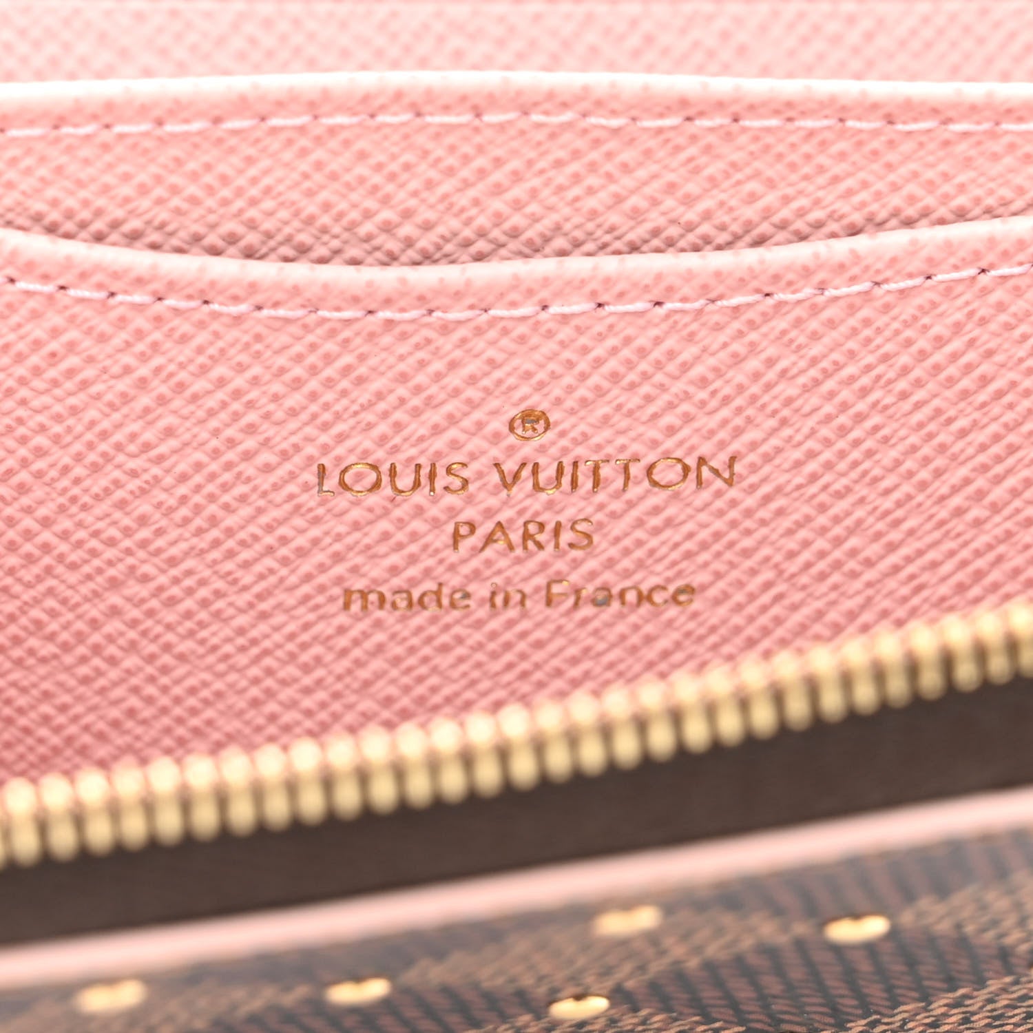 Louis Vuitton Damier Ebene Studded Zippy Coin Purse Rose Ballerine 6 of 7
