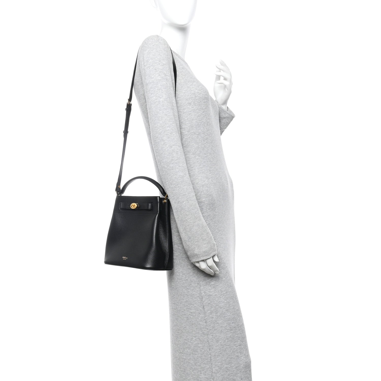 Mulberry Small Classic Grain Islington Bucket Bag Black 2 of 12