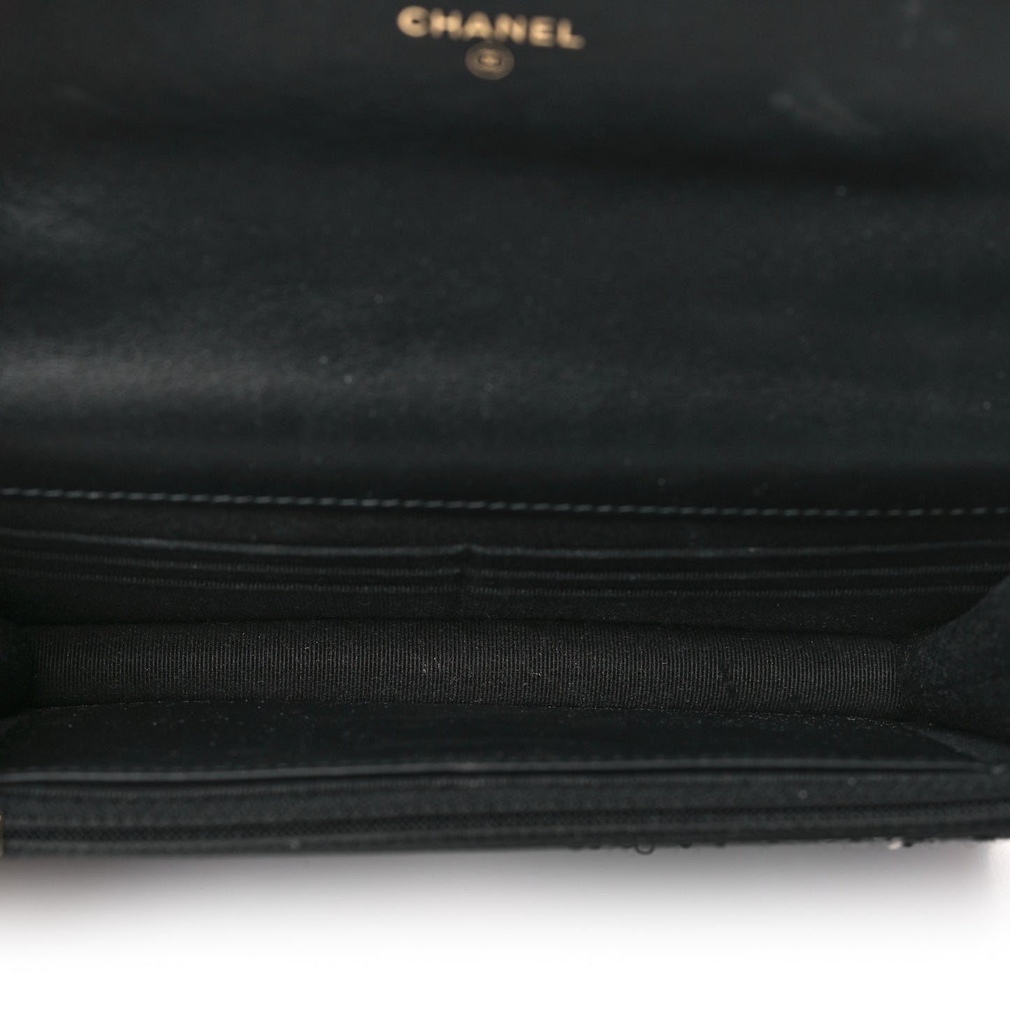 Tweed Quilted Chanel 19 Wallet On Chain WOC Black White