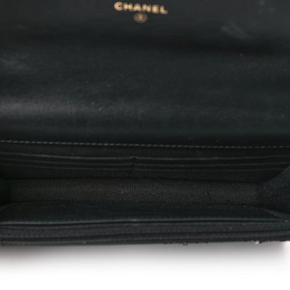 Chanel Tweed Quilted Chanel 19 Wallet On Chain WOC Black White 7 of 13