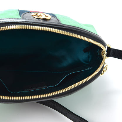 Gucci Suede Patent GG Web Small Ophidia Dome Shoulder Bag New Shamarock Black 4 of 9