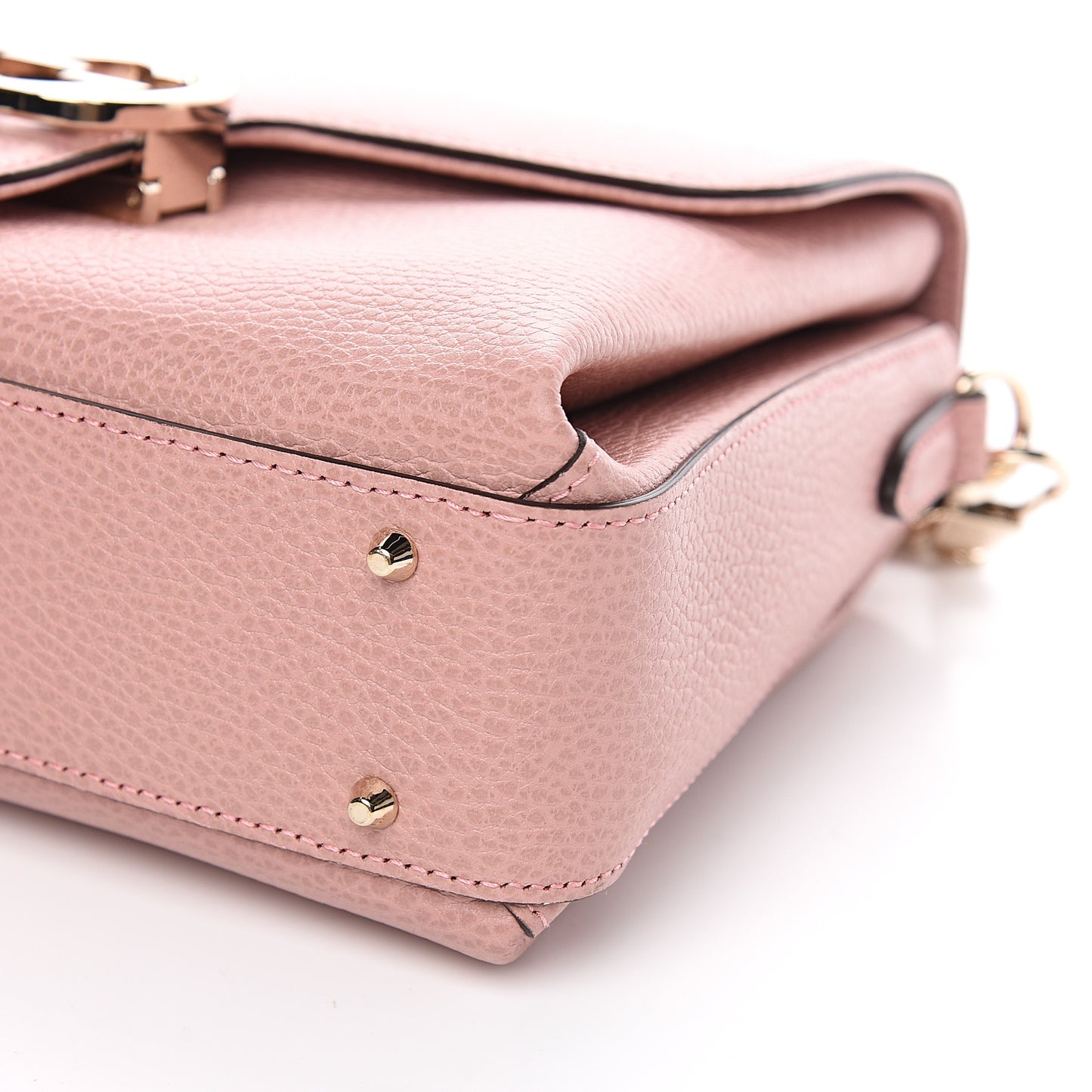 Dollar Calfskin Interlocking G Top Handle Shoulder Bag Soft Pink