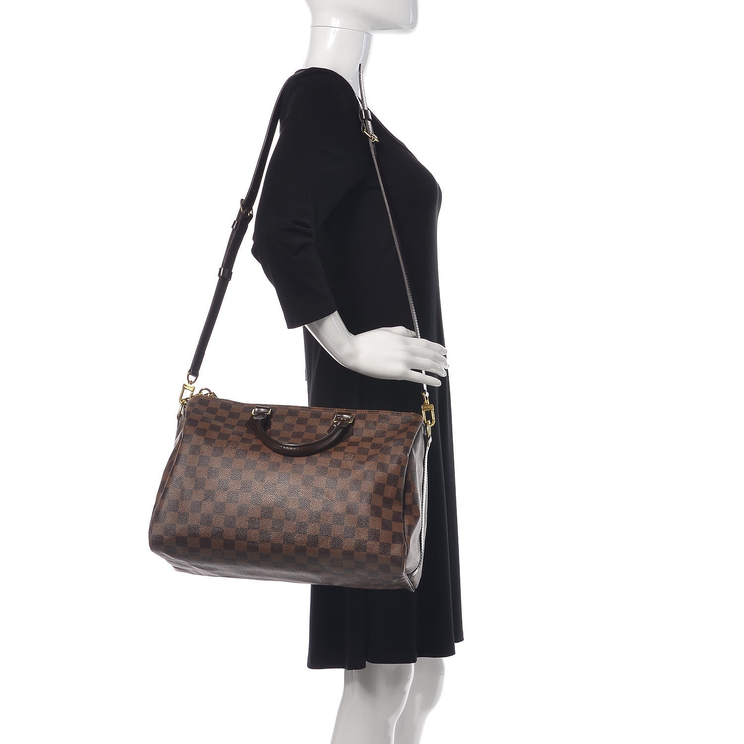 Louis Vuitton Damier Ebene Speedy Bandouliere 35 2 of 15