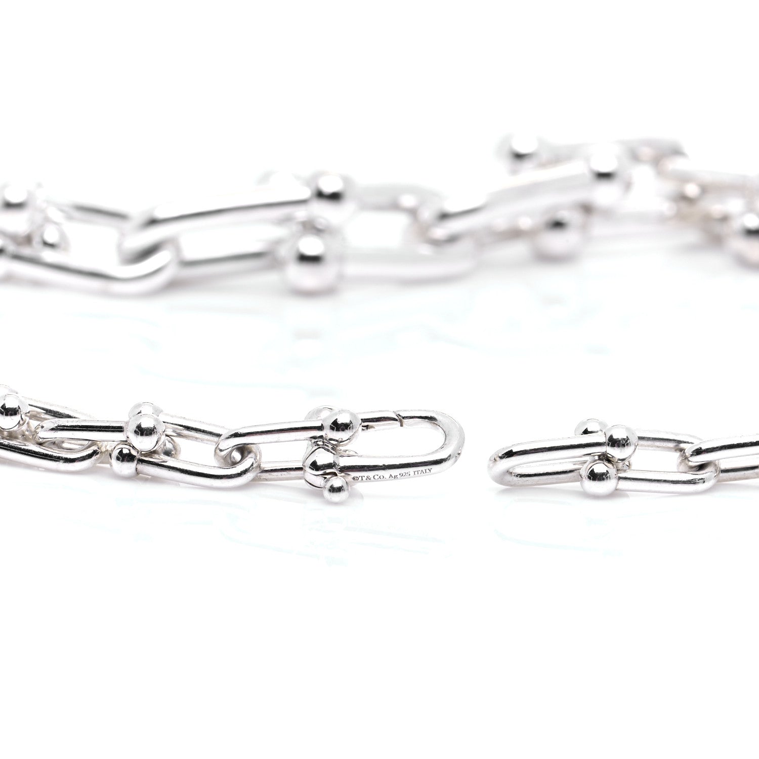 Tiffany Sterling Silver HardWear Graduated Link Necklace 6 of 7