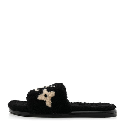 Louis Vuitton Shearling Magnetic Flat Mule 40 Black 1 of 9