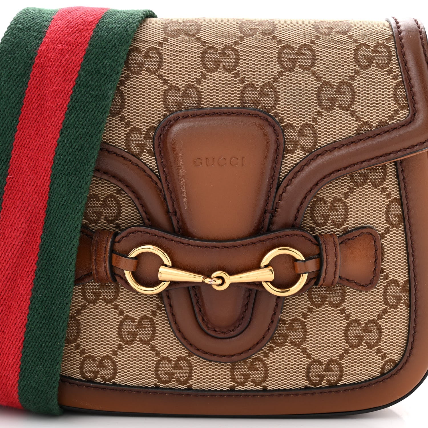 Gucci Monogram Small Lady Web Shoulder Bag Beige Cuir 8 of 14