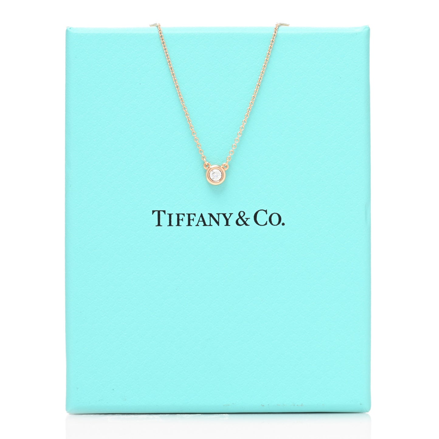 18K Rose Gold Diamond .10ct Elsa Peretti Diamonds by the Yard Pendant Necklace