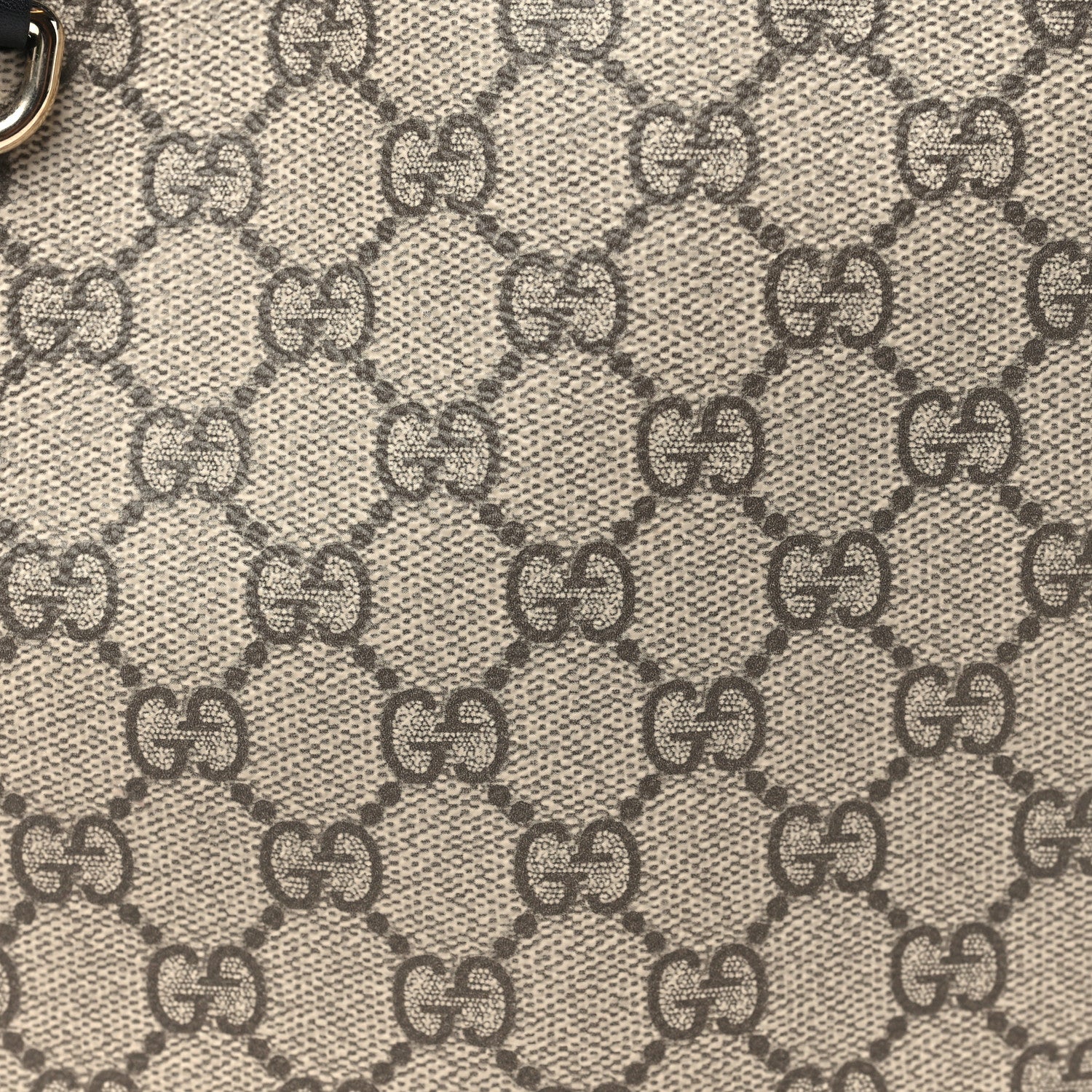 Gucci GG Supreme Monogram Emblem Mini Bucket Bag Beige Black 7 of 9
