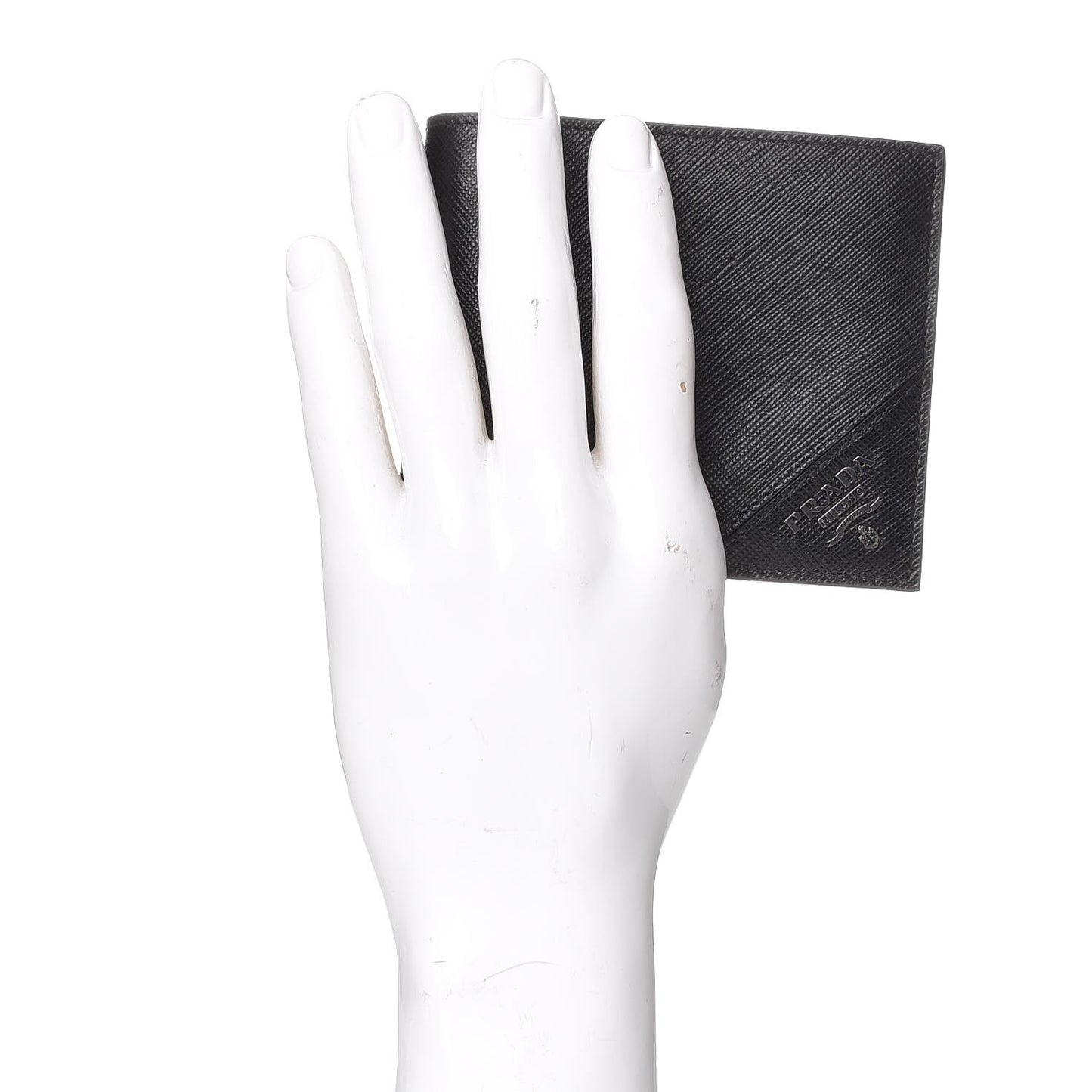 Saffiano Metal Bi-Fold Wallet Black