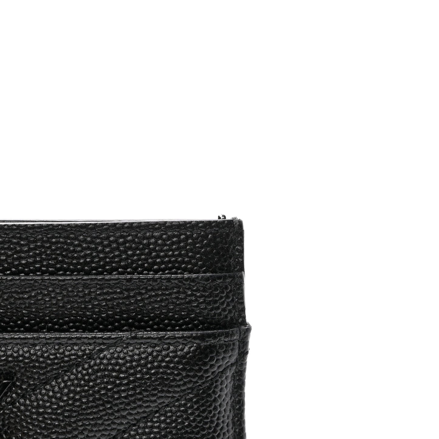 Grain De Poudre Matelasse Chevron Monochrome Monogram Credit Card Case Black