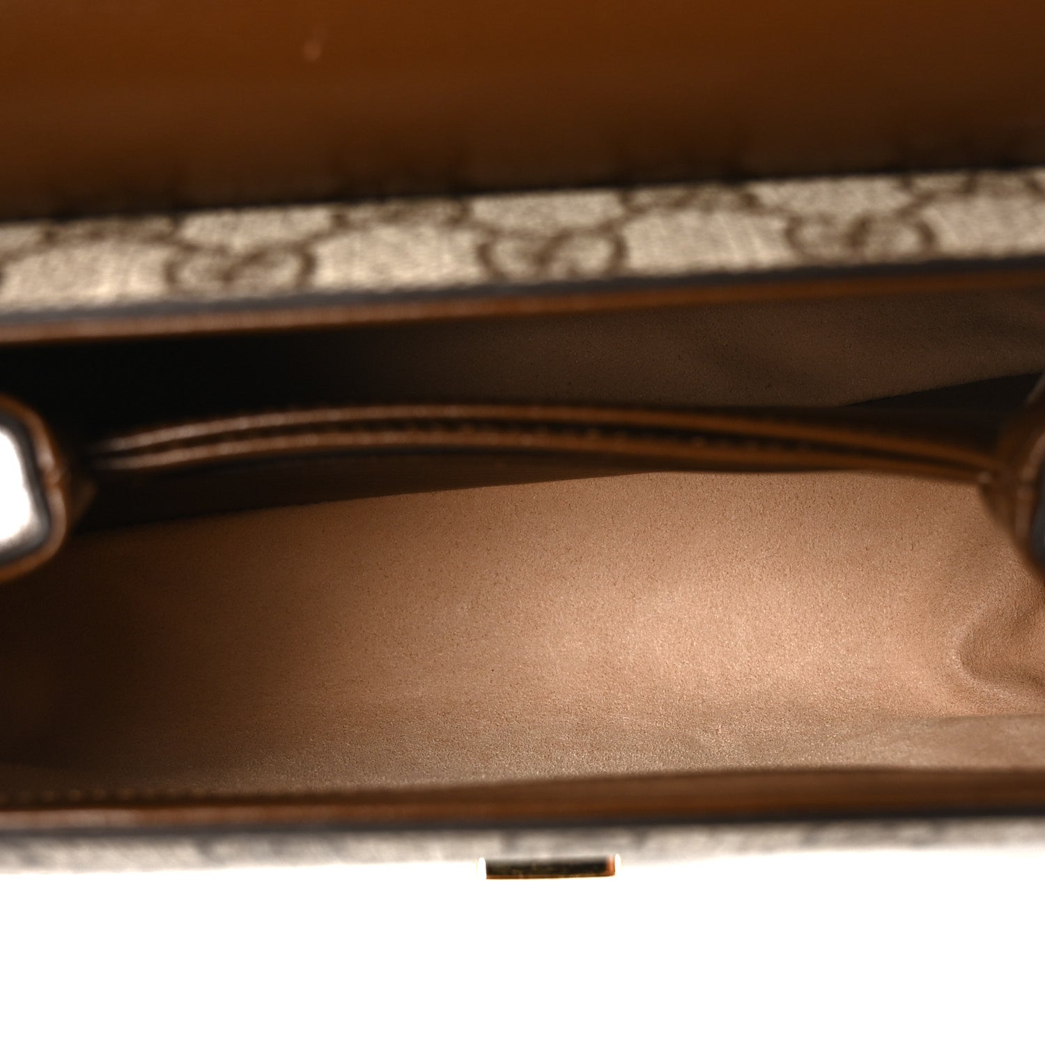 Gucci GG Supreme Monogram Azalea Calfskin Mini Horsebit 1955 Top Handle Flap Bag Beige Ebony Brown Sugar 5 of 10