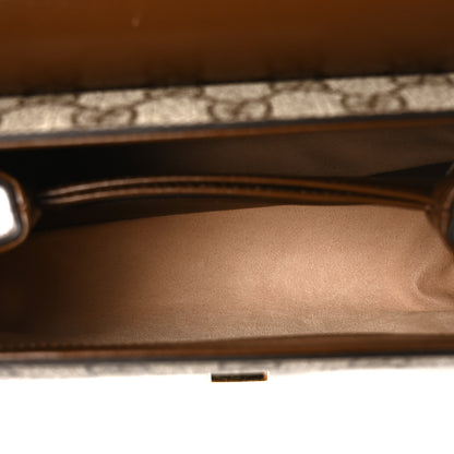 Gucci GG Supreme Monogram Azalea Calfskin Mini Horsebit 1955 Top Handle Flap Bag Beige Ebony Brown Sugar 5 of 10