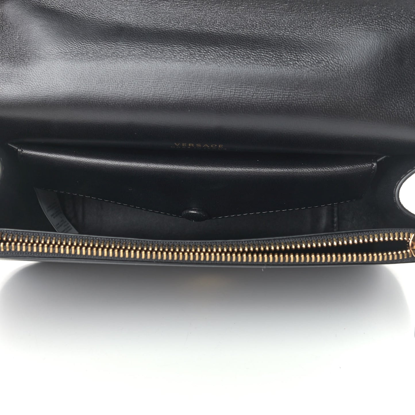 Vitello Barocco Virtus Top Handle Shoulder Bag Black