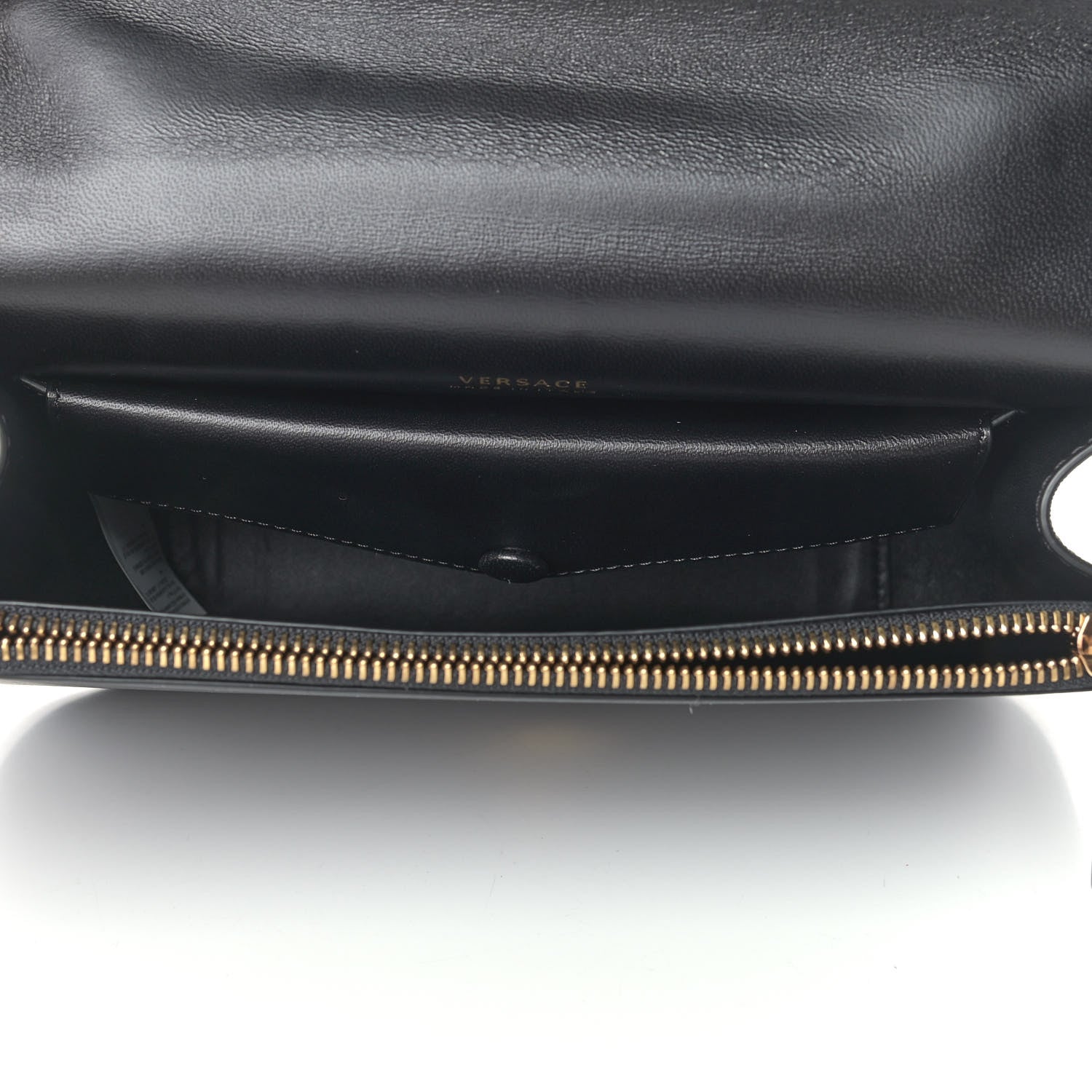 Versace Vitello Barocco Virtus Top Handle Shoulder Bag Black 4 of 12
