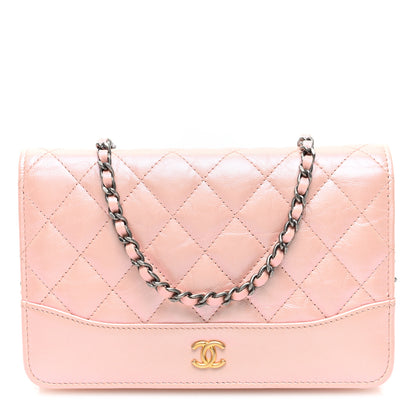 Chanel Iridescent Aged Calfskin Quilted Gabrielle Wallet On Chain WOC Rose 1 of 10