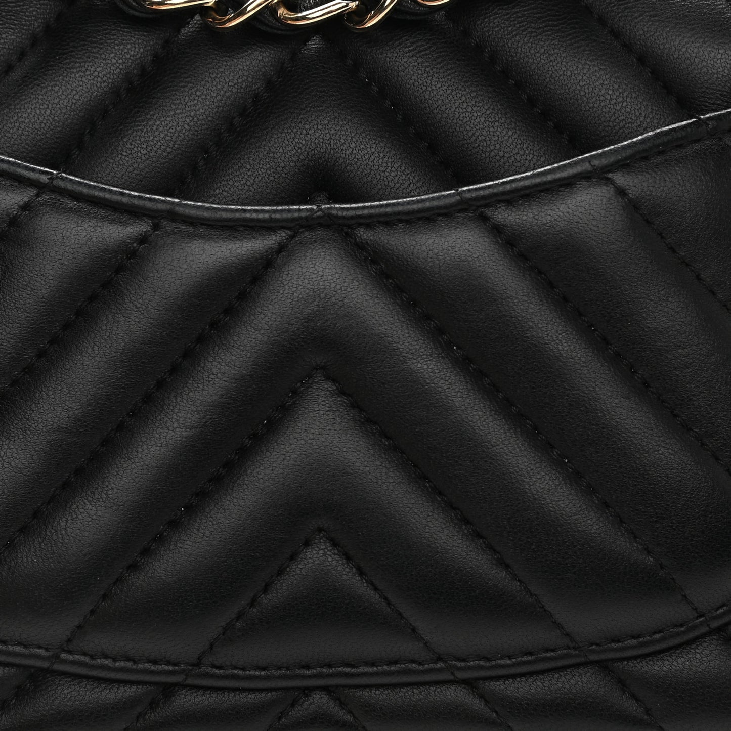 Lambskin Chevron Quilted Mini Rectangular Flap Black