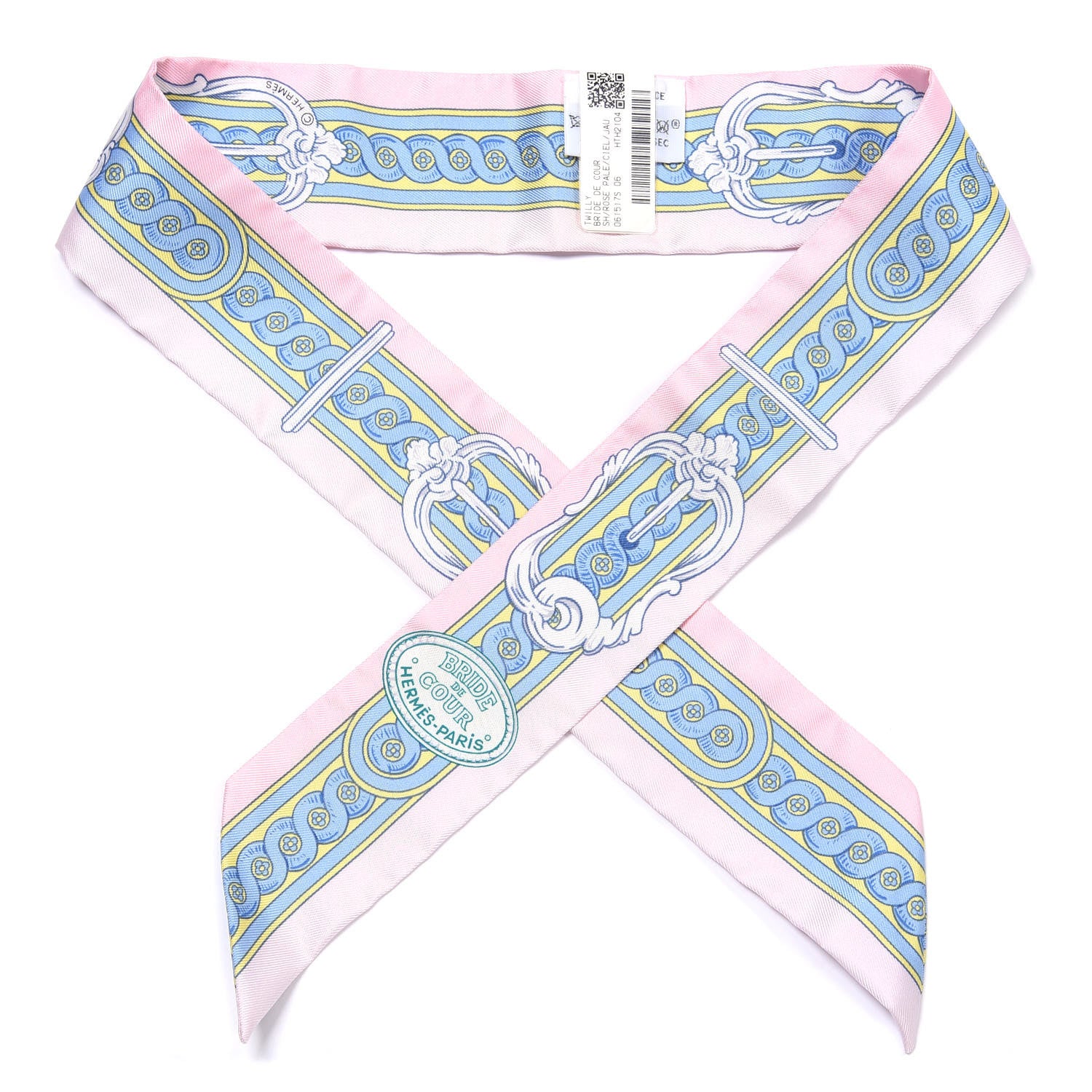 Hermes Silk Bride De Cour Twilly Rose Pale Ciel 1 of 4