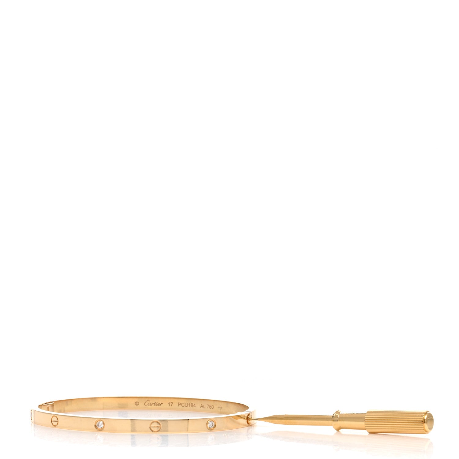 Cartier 18K Yellow Gold 6 Diamond Small LOVE Bracelet 17 3 of 5