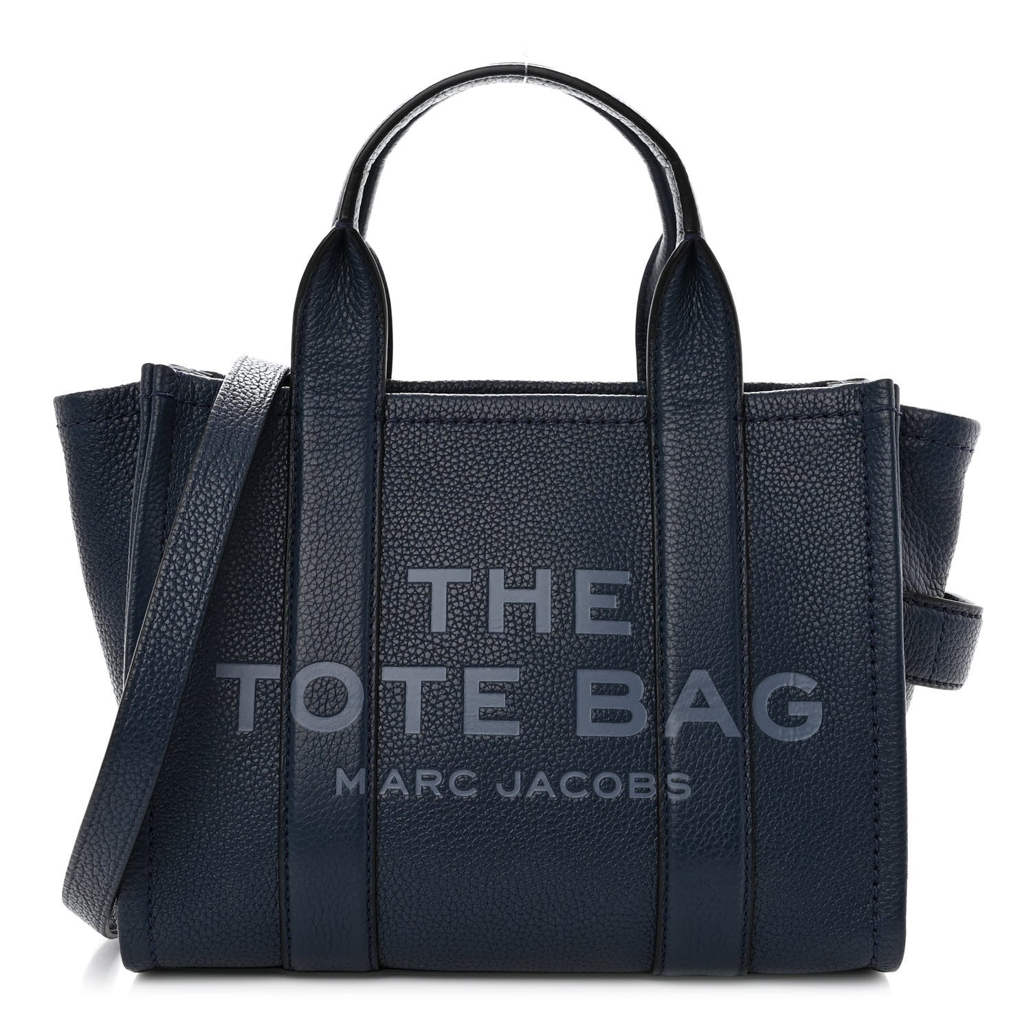Marc Jacobs Grained Calfskin Small The Tote Bag Blue Sea 1 of 9