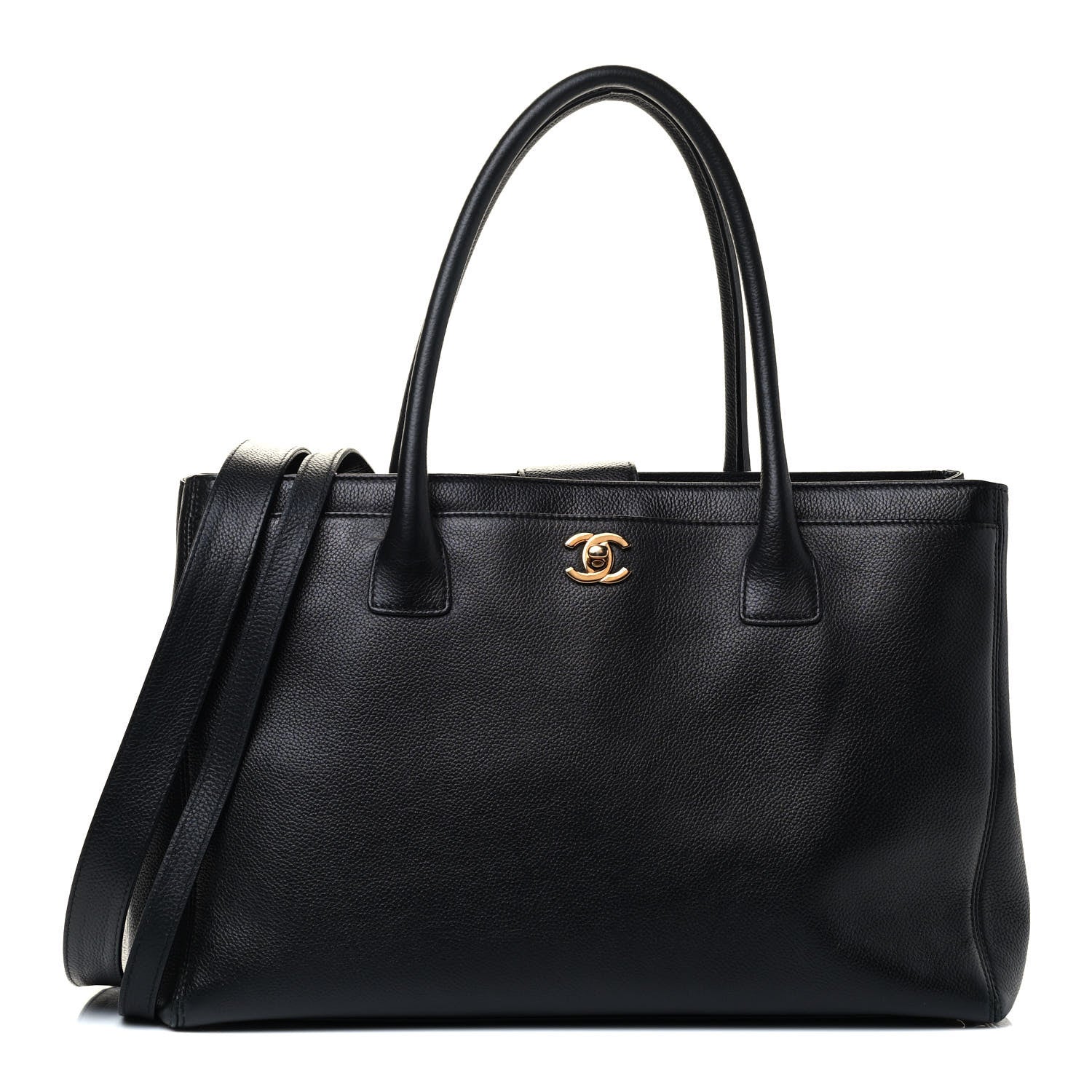 Chanel Calfskin Cerf Executive Shopper Tote Black 1 of 5