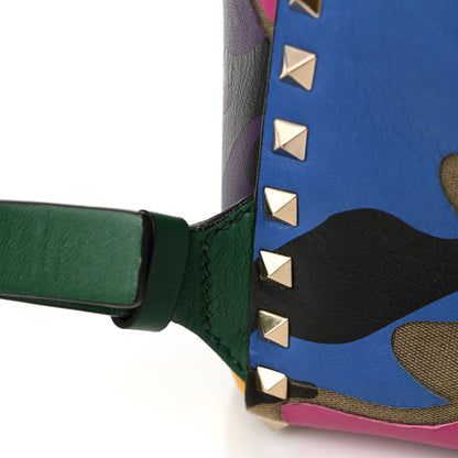 Valentino Garavani Nylon Calfskin Psychedelic Camouflage Medium Rockstud Backpack Multicolor 17 of 20