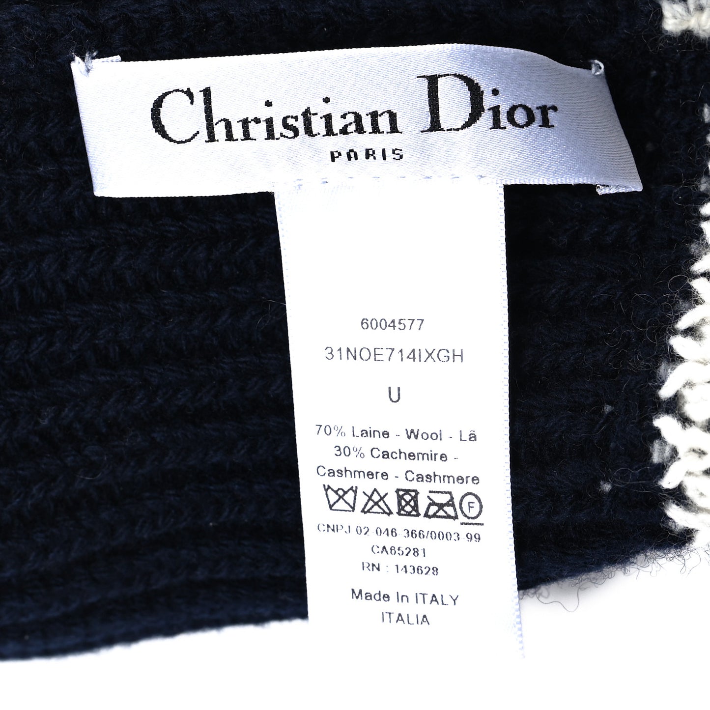 Wool Cashmere Star Beanie Blue Marine