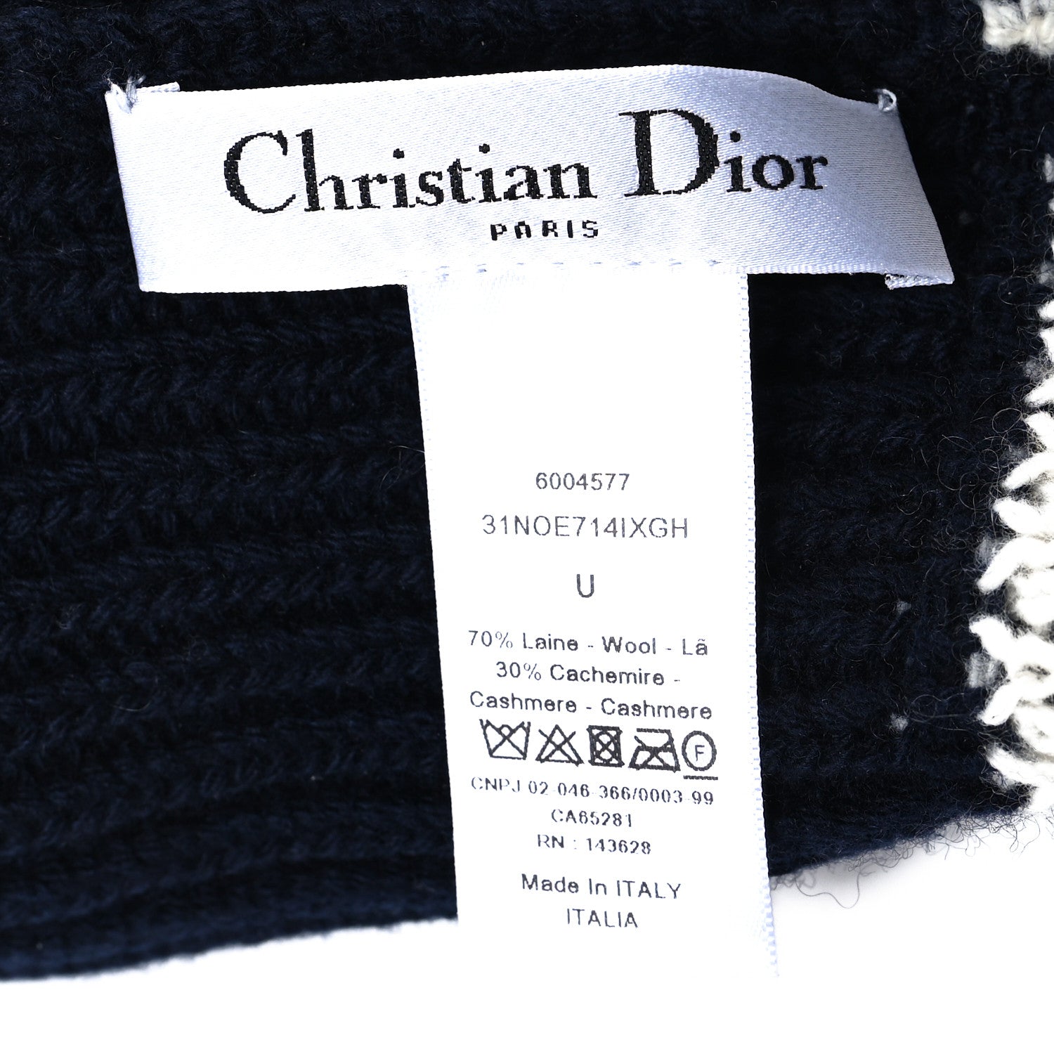 Christian Dior Wool Cashmere Star Beanie Blue Marine 5 of 5
