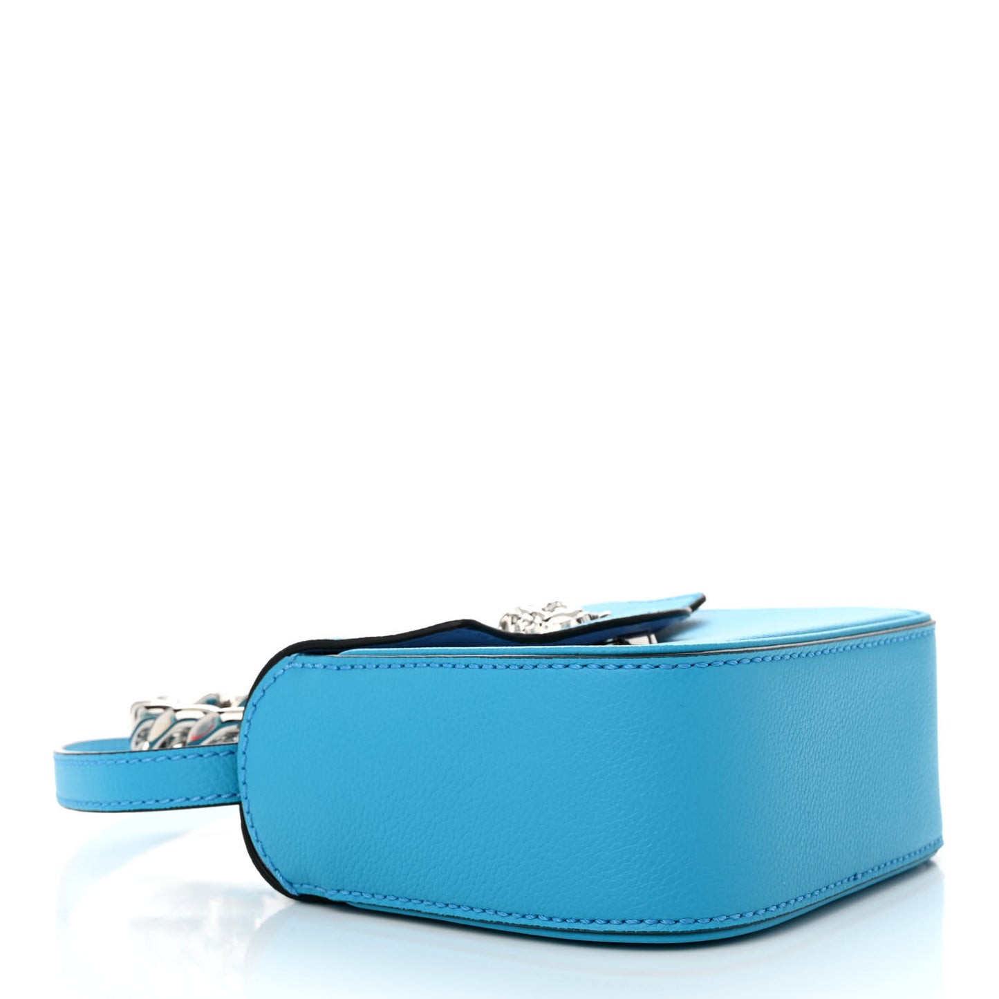 Grained Calfskin Mini La Medusa Bag Turquoise
