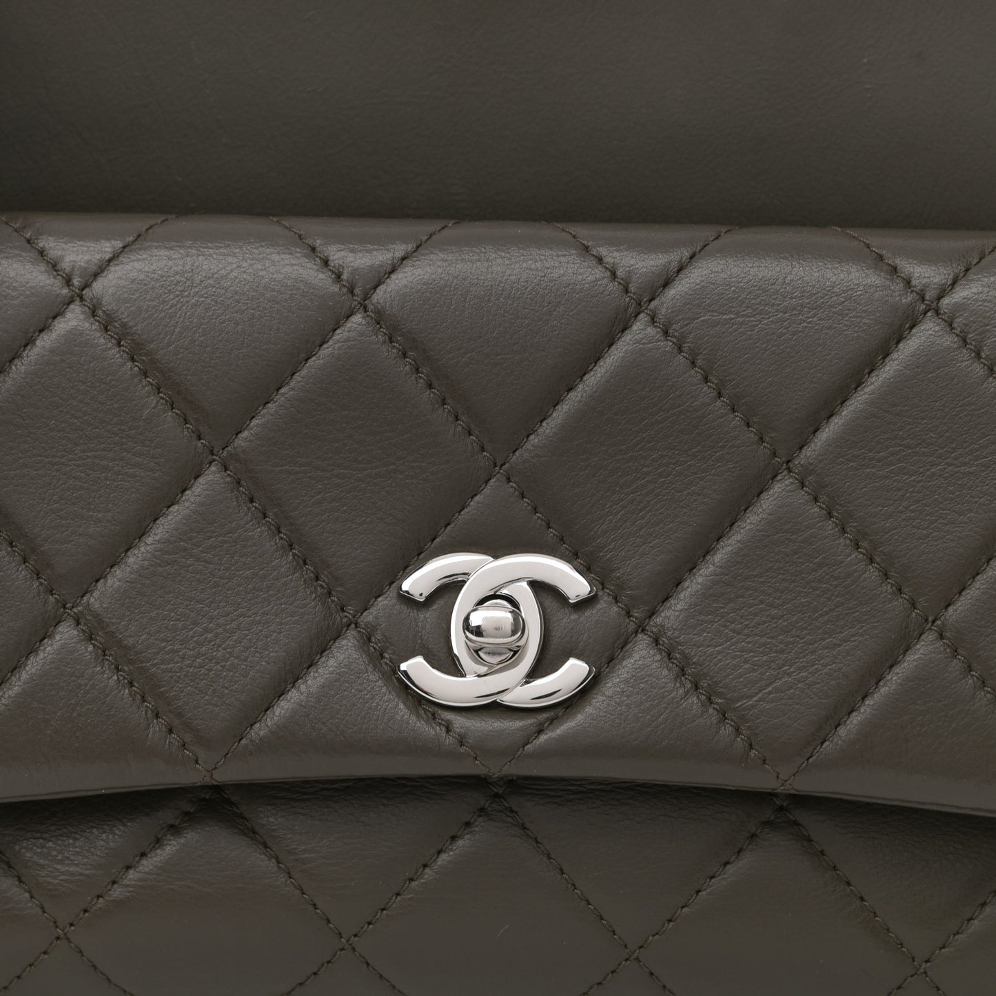 Lambskin Quilted Crossbody Dark Khaki