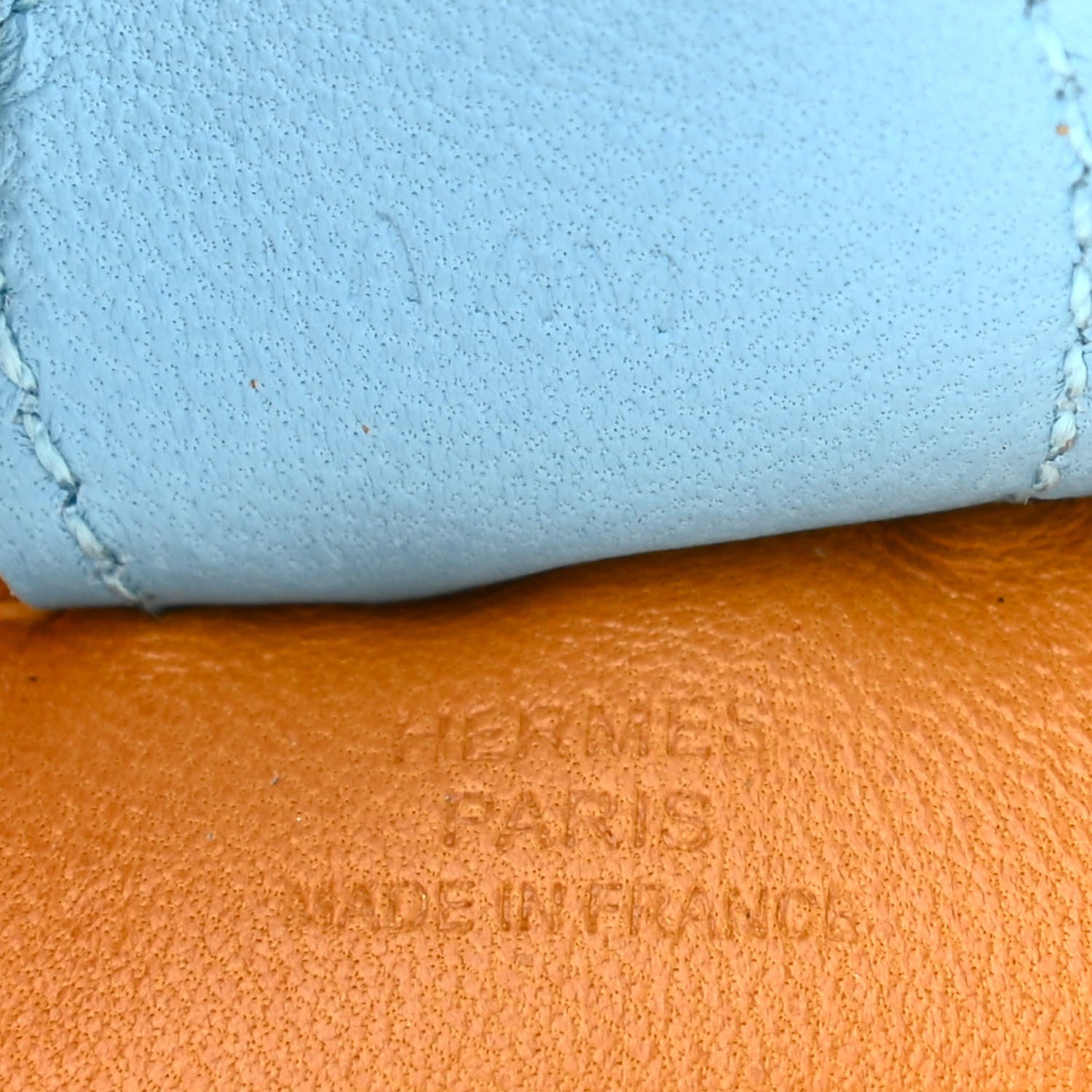 Hermes Milo Lambskin Grigri Rodeo Horse Bag Charm MM Naturel Bouton D'Or Celeste Bleu Saphir 3 of 3