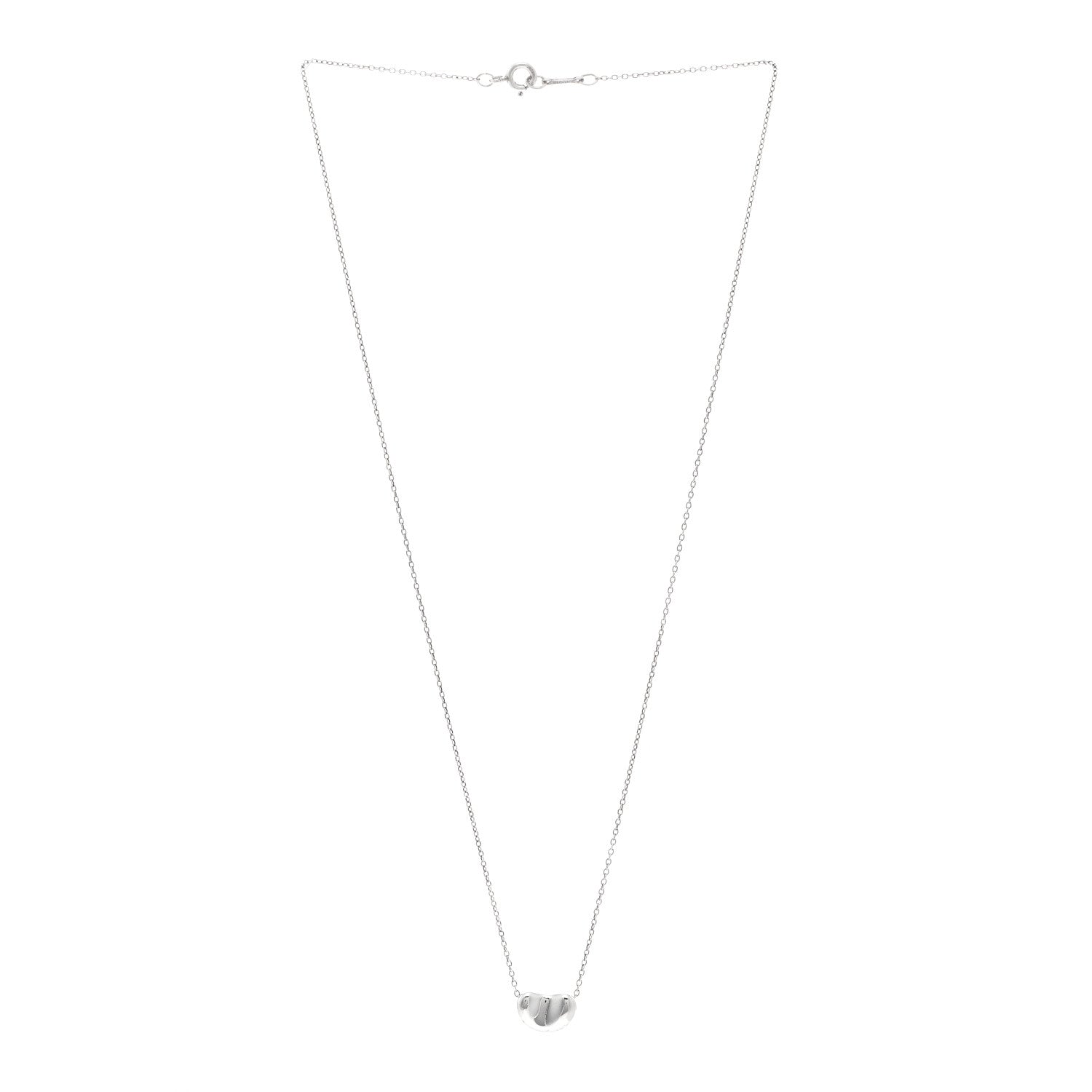 Tiffany Sterling Silver 11mm Elsa Peretti Bean Pendant Necklace 3 of 4